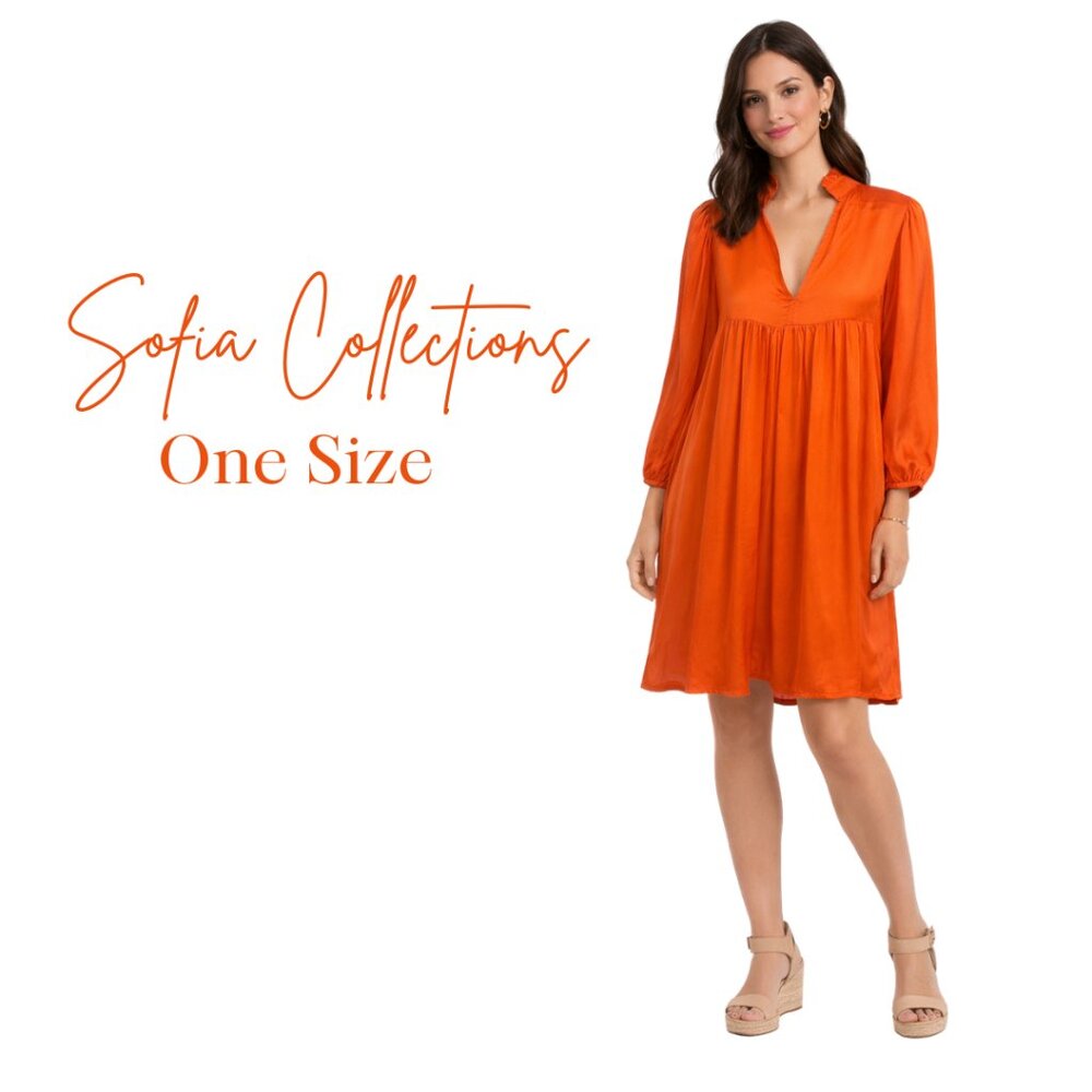Sofia Collections Orange Knee Length Dress